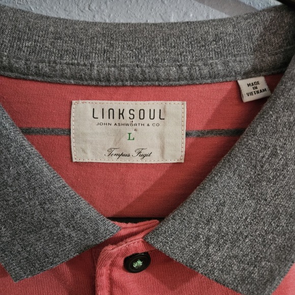 Linksoul John Ashworth Golf Polo‎ Tempus Fugil Men's Size L Luxury Cotton - Picture 4 of 8